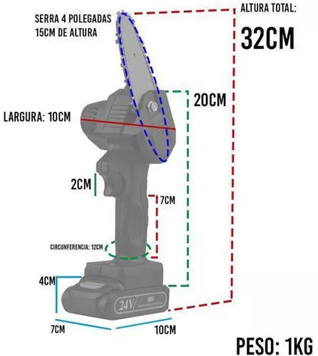 Sierra Eléctrica Portátil Recargable
